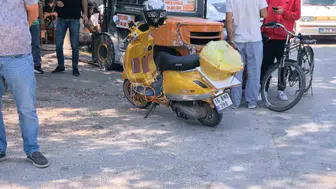 İnegöl'de iki otomobil ile çarpışan motosiklet sürücüsü hastaneye kaldırıldı