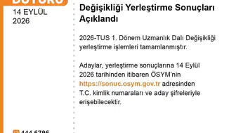 2026-tus 1. dönem uzmanlık dalı değişikliği sonuçları açıklandı