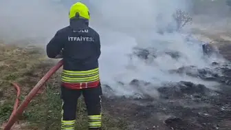 Bolu'da yol kenarında çıkan yangın panik yarattı