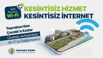 Mersin’de 7 kilometrelik sahil hattında ücretsiz internet hizmeti başladı
