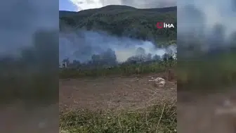 Korkutan ot yangını evlere sıçramadan kontrol altına alındı