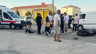 Keşan'da otomobil ve motosiklet çarpıştı: 2 yaralı