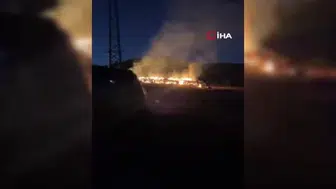 Eflani'de çıkan yangın samanlığı küle çevirdi