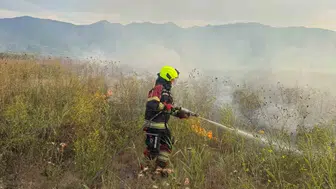 Sındırgı'da otluk alanda çıkan yangın söndürüldü