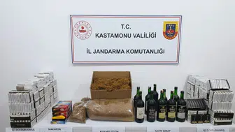 Kastamonu'da jandarma operasyonuyla sahte içki ve kaçak tütün ele geçirildi
