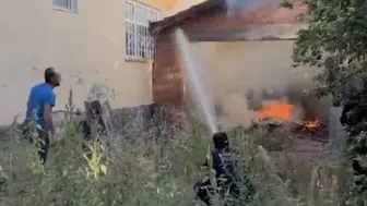 Çorum'da ardiye yangını paniğe neden oldu