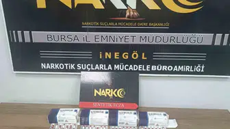 İnegöl’de uyuşturucu operasyonunda 224 sentetik ecza ele geçirildi