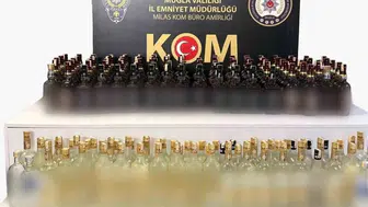 Milas'ta polisten kaçak içki operasyonu: 144,7 litre ele geçirildi
