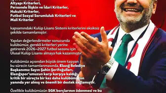 Elazığspor, eksi 3 puan silme cezasından kurtuldu
