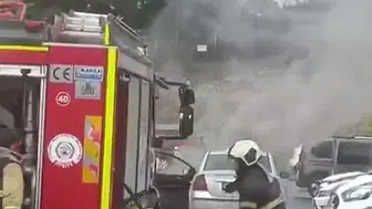 Kocaeli Şehir Hastanesi otoparkında otomobil yangını kontrol altına alındı