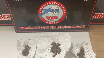 Keşan'da polisin dikkati uyuşturucu maddeyi ortaya çıkardı