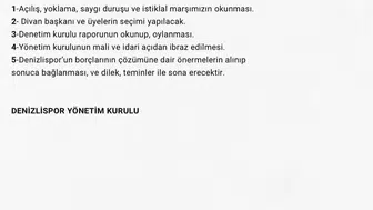 Denizlispor mali genel kurulunu 13 Ekim'de yapacak