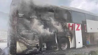 Samsun'da yolcu otobüsünde yangın paniği: Yolcular güvenli bir şekilde tahliye edildi