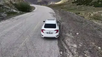 Erzurum'da gizemli bir yol keşfedildi: Araçlar boştayken yokuş yukarı gidiyor