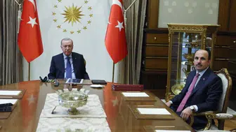 Cumhurbaşkanı Erdoğan, Konya'nın başkanını Cumhurbaşkanlığı Külliyesi'nde ağırladı