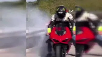 Akrobatik hareketlerle dikkat çeken motosiklet sürücüsüne yüksek ceza