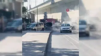 Şişli'de seyir halindeki otomobil yangınında büyük hasar: İtfaiye müdahale etti