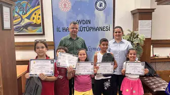 Aydın'da minik kütüphane kaşifleri belgelendirildi