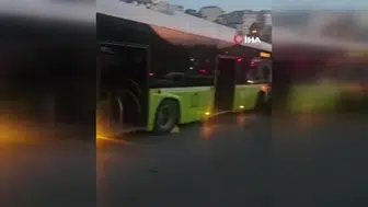Kocaeli'de virajı alamayan otobüs, iki otomobile çarptı