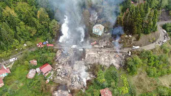 Kastamonu'da 11 evi yakan yangın sonrası köy havadan görüntülendi