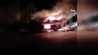 Kastamonu'da seyir halindeki minibüs aniden alev aldı