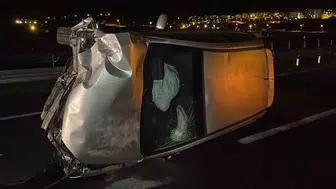 Karaman'da tankerle çarpışan otomobil devrildi: Bir yaralı