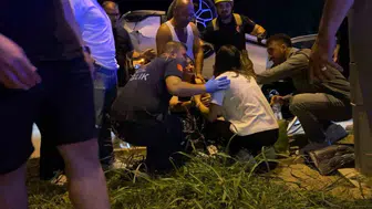 İnegöl'de otomobil takla attı: İki yaralı