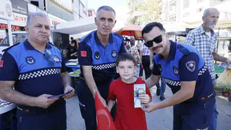 Zabıta teşkilatından çocuklara güvenli okul yolu uyarısı