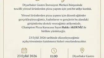 Diyarbakır'da yöresel ürünlerle pizza yapım atölyesi açılıyor