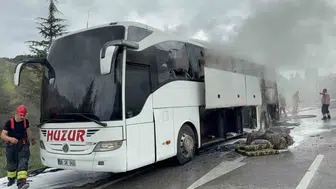 Samsun'da otobüs yangını faciaya dönüşmeden kontrol altına alındı