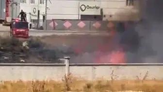 Karapınar'da ot yangını korkuttu ama itfaiye zamanında müdahale etti