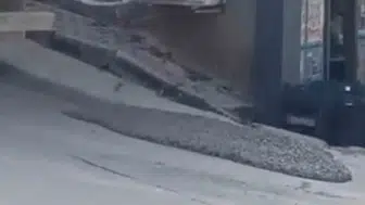 Bursa'da beton mikserinin yola beton dökmesi tehlike yarattı