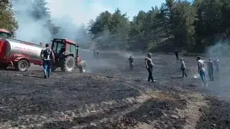 Bolu'daki bahçe yangını ormanın derinliklerine kadar ulaştı