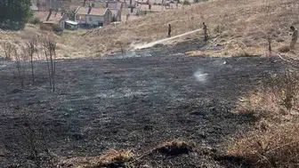 Bozüyük'te zamanında müdahale ile söndürülen otluk yangını