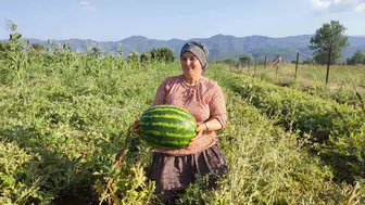 Beyağaç'ta ata tohumundan elde edilen karpuz bereketi