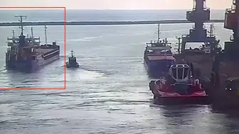 Marmara Denizi'nde batan geminin İskenderun'dan ayrılma anı görüntülendi