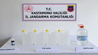 Jandarma Kastamonu'da sahte içki operasyonu gerçekleştirdi