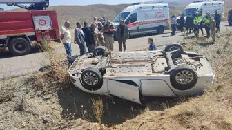 Van'da takla atan otomobilde 1 kişi yaralandı