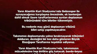 Elazığspor deplasman maçında kapalı gişe yaptı