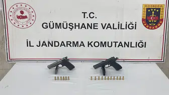 Gümüşhane'de ruhsatsız tabancalarla yakalanan iki kişi tutuklandı