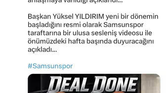 Yüksel Yıldırım, Samsunspor için ulusa sesleniş videosu hazırlıyor