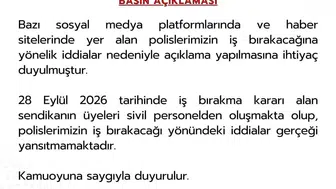 Emniyet Genel Müdürlüğü'nden iş bırakma iddialarına yanıt