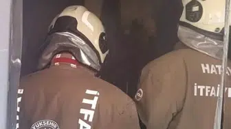 Antakya'da çıkan konteyner yangınına hızlı müdahale