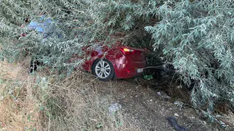 Malatya'da kontrolden çıkan otomobil şarampolde devrildi, 1 kişi yaralandı