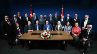 Cumhurbaşkanı Erdoğan New York'ta gazetecilerle bir araya geldi