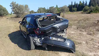 Manavgat'ta kavşakta meydana gelen kaza güvenlik kamerasında kaydedildi