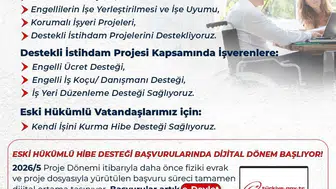 Engelli ve eski hükümlülere hibe desteği başvuruları başladı
