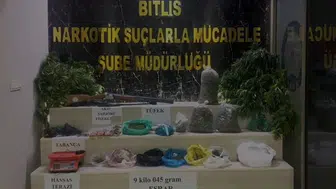 Bitlis'te uyuşturucu operasyonunda 9 kilo 45 gram esrar ele geçirildi