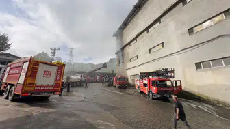 Rize çay fabrikasının ambalaj deposunda yangın çıktı