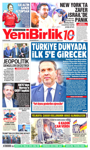Yeni Birlik Gazetesi | 9 Kasım 2025
